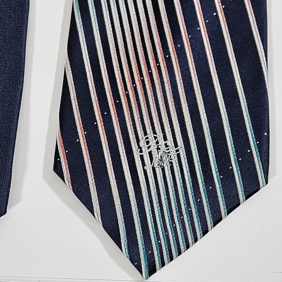 Nina Ricci Silk Tie Handmade Stripes Timeless Designer Boho W4 L58 Inches - Picture 6 of 14